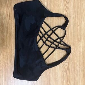 Black Strappy Sports Bra